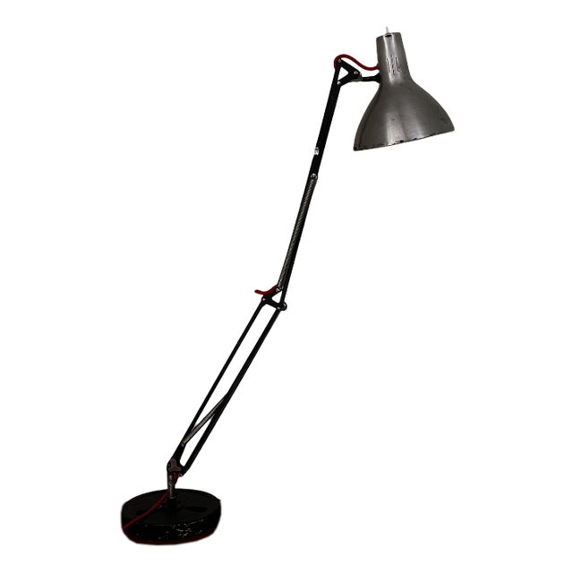 Brutalist Luxo Task Lamp with Extended Reach and Custom Base, 1950s For Sale