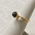 Syna Yellow Gold Pair of Stacking Rings with Black and White Diamonds For Sale In New York - Image 6 of 7