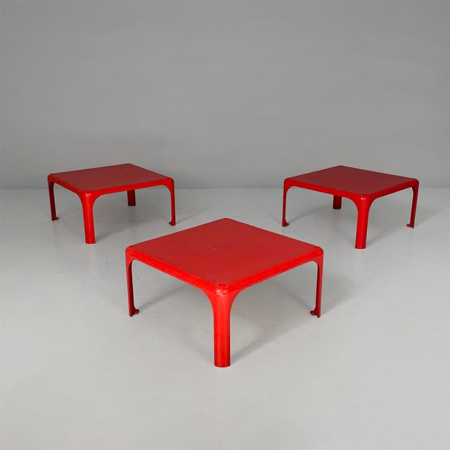 Italian coffee tables Demetrio 45 by Vico Magistretti for Artemide, 1970s Set of three coffee tables model Demetrio 45 in...