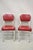 Vintage General Fireproofing GoodForm Aluminum Red Vinyl Side Chairs - a Pair. Item features brushed aluminum metal...