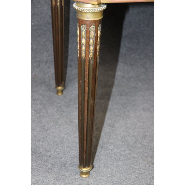 19th C French Louis XVI Child's Bronze Ormolu Marble Parquetry Desk For Sale - Image 13 of 18