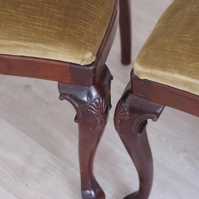 Wood Antique Queen Anne Chairs in Wood, 1890s, Set of 4 For Sale - Image 7 of 9