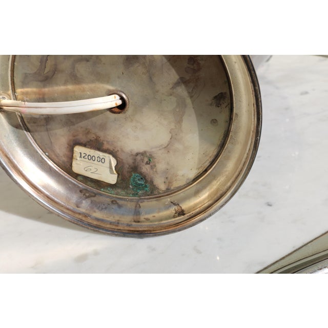 Vintage Neoclassical Silver-Plated Urn Table Lamp With Floral Garland For Sale - Image 18 of 18