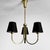 Modern Scandinavian Modernist Brass Chandelier with Three Black Shades, Denmark, 1930s For Sale - Image 3 of 11