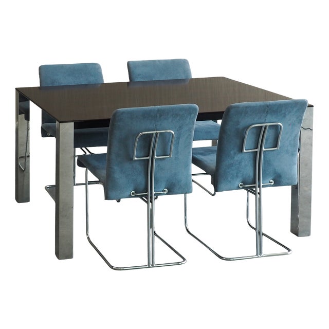 Dining Set by Saporiti Italia, 1970s, Set of 5 For Sale