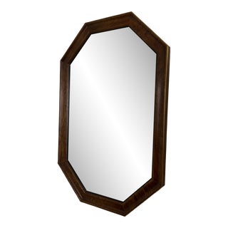 Charles X by Henredon Vintage Maple Solids With White Ash Burl Wood Wall Mirror in Cognac Finish 1990s For Sale