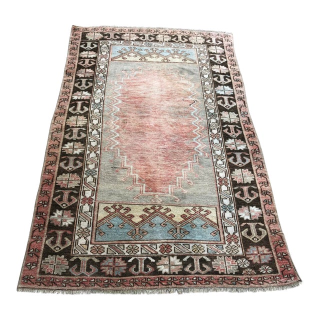 1960s Oushak Handmade Bohemian Rug For Sale