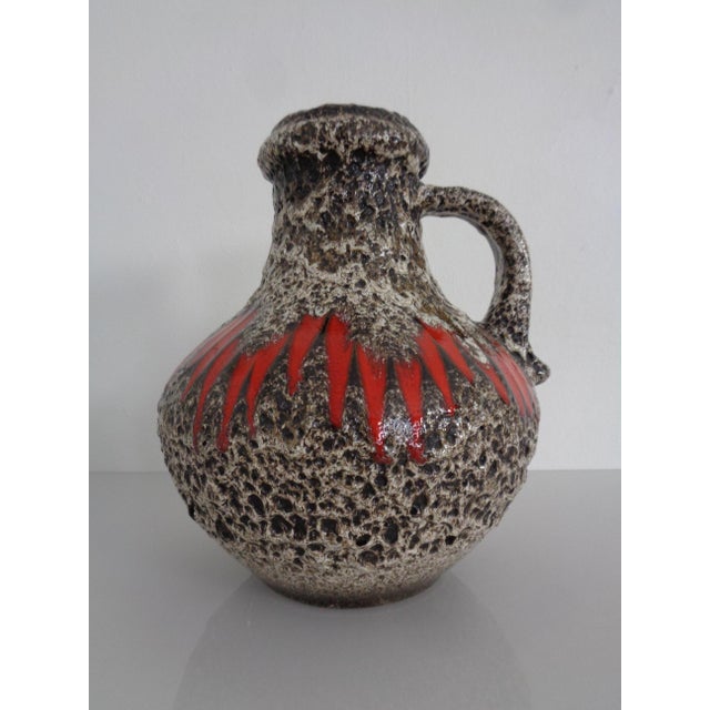 Glazed Lava Ceramic Handled Vase from Scheurich, Germany, 1970s For Sale - Image 3 of 16