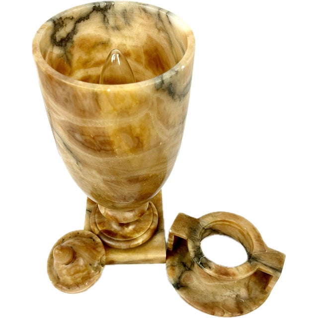 Pair of Italian Alabaster Urn Table Lamps For Sale In Tampa - Image 6 of 12