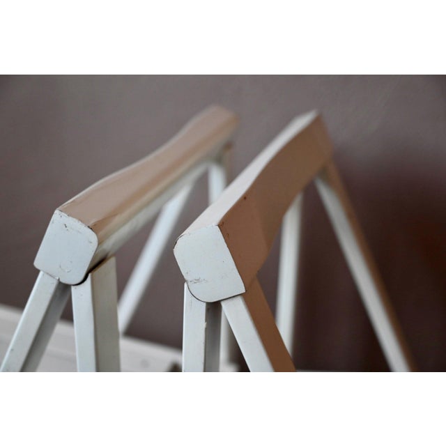 Italian Folding Chairs in White Lacquered, 1960s, Set of 2 For Sale - Image 12 of 15