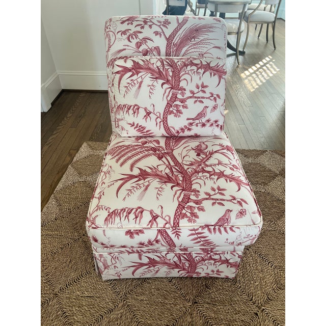 Two Chairs - Brunschwig & Fils Bird and Thistle For Sale - Image 4 of 12