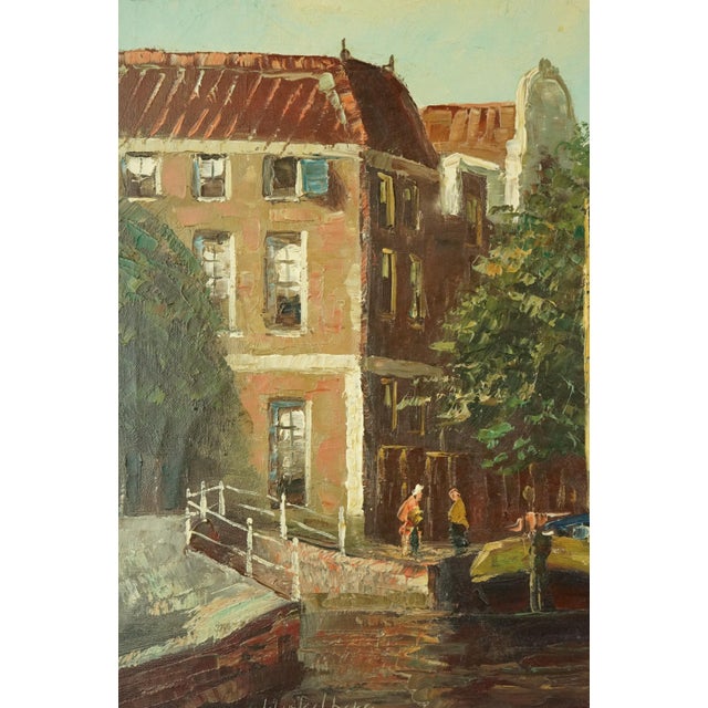 G. Winkelberg, Landscape View of Amsterdam, 1920s, Oil on Canvas, Framed For Sale - Image 9 of 18
