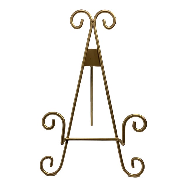 Mid Century Art Deco Hollywood Regency Gold Brass Table Top Easel