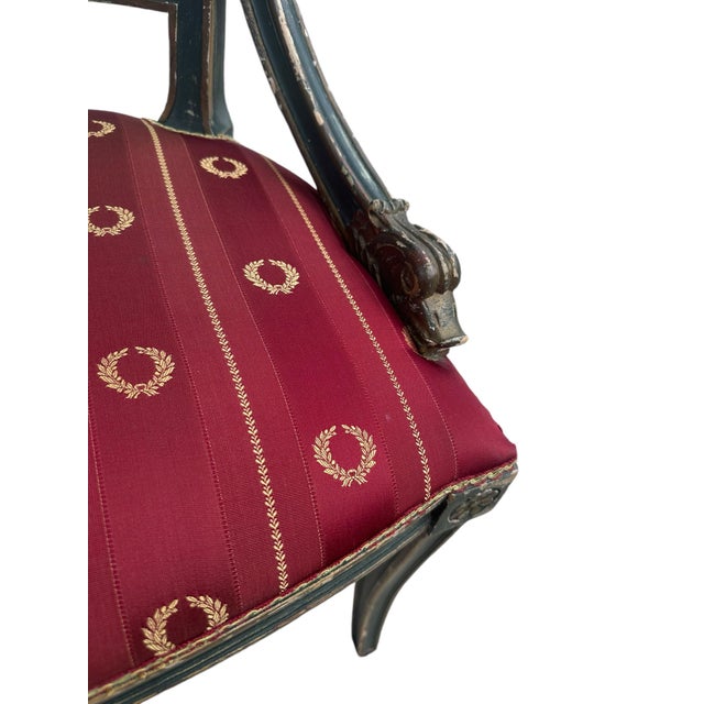 19th Century Venetian Hand Carved Empire Chair Italy For Sale - Image 10 of 12