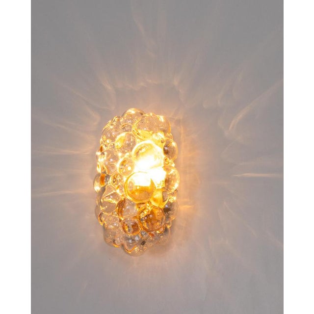 Amber Bubble Glass Sconce by Helena Tynell for Limburg, Germany, 1960s For Sale - Image 11 of 16