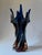 Cobalt Blue Bohemian Art Glass Sculptural Vase with Amber Base from Egermann, 1980s For Sale - Image 11 of 14
