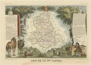 Antique Map of the Department of Haute-Vienne