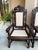 Pair Antique French Arm Chairs Dining Renaissance Carved Oak Bird Black Forest For Sale - Image 4 of 12