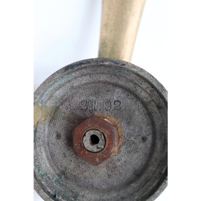 Vintage 10.5 In. Brass Thumb Latch Door Pull Handle For Sale - Image 6 of 6