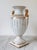 Ceramic Neoclassical Porcelain Gold & White Female Figural Urn For Sale - Image 7 of 13