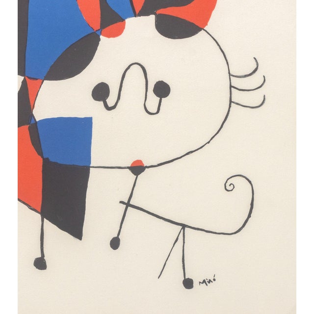 Paper Joan Miro "Figures and Dog..." Screenprint For Sale - Image 7 of 10