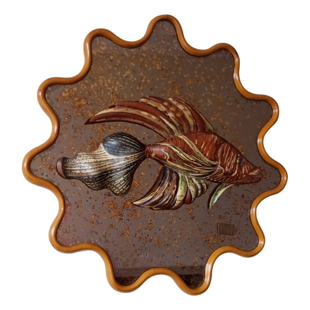 Mirror Sculpture with Fish by Mauro Pieroni, 1970s For Sale