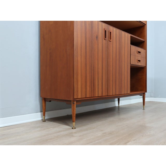 Mid-Century Italian Teak Highboard with Brass Feet, 1960s For Sale - Image 13 of 16