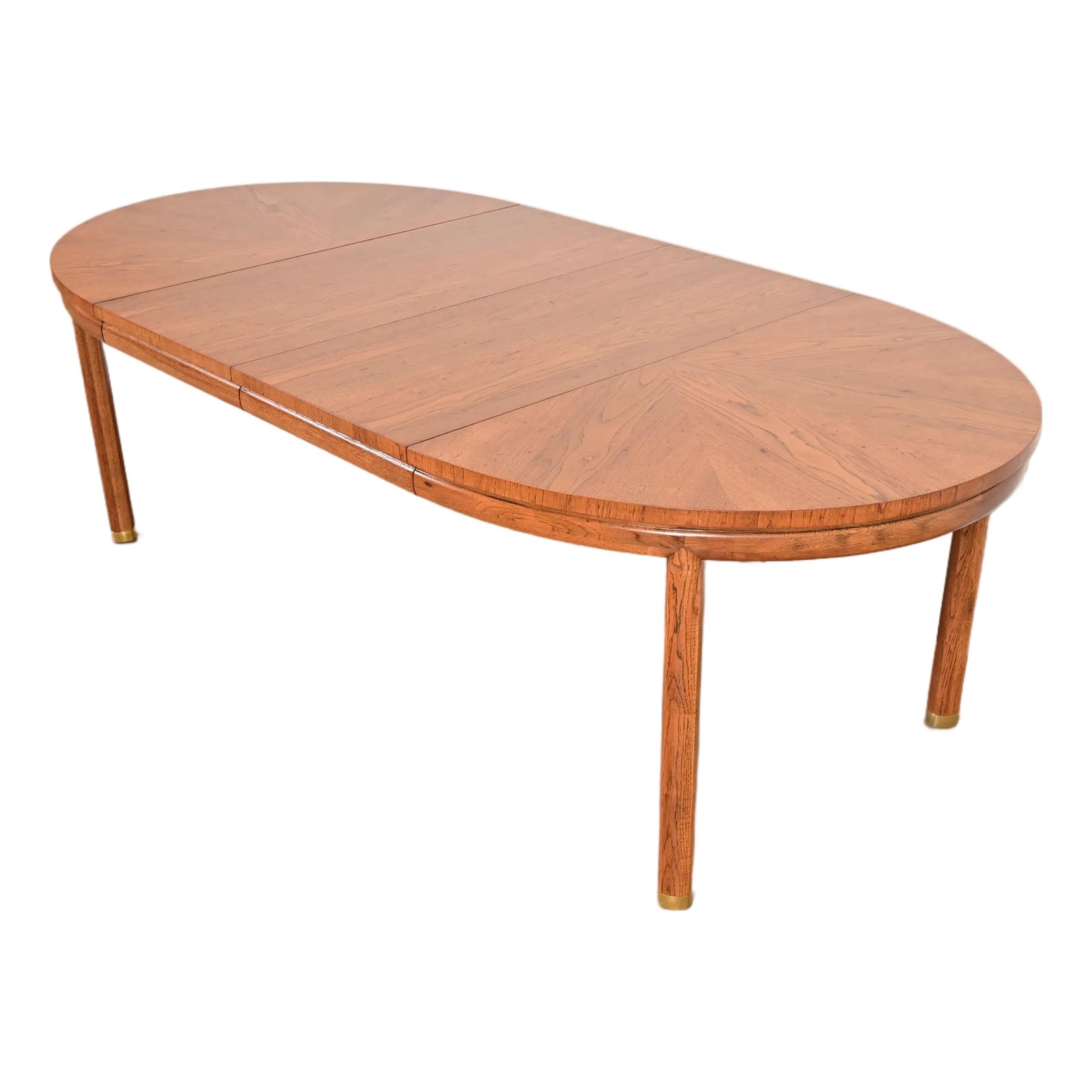 Henredon Mid-Century Hollywood Regency Pecan Wood Extension Dining