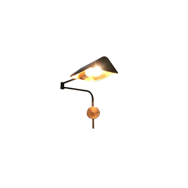 Mid-Century German Hollywood Regency Style Brass Wall Lamp Sconce by Florian Schulz for Interline, 1970s For Sale