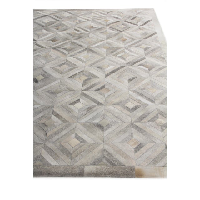 Montgomery Patchwork Leather Silver/Multi Rug - 9'6"x13'6" For Sale - Image 4 of 6