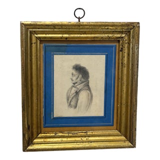 British Regency Profile Portrait Pencil Drawing of a Gentleman, Circa 1820–1835 For Sale