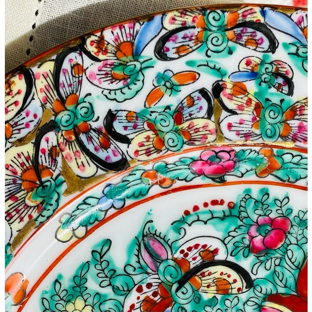 Mid 20th Century Hand Painted Japanese Porcelain Thousand Butterflies Plate For Sale - Image 5 of 7