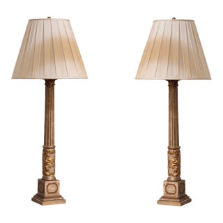 19th Century Italian Altar Stick Lamps - a Pair For Sale