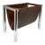 Vintage Mid Century Modern Chrome and Brown Vinyl Magazine Rack. C 1970s For Sale