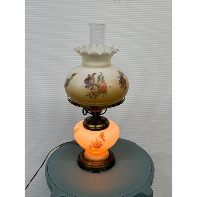1930s 1930s Victorian Gone With the Wind Hurricane Table Lamp For Sale - Image 5 of 12