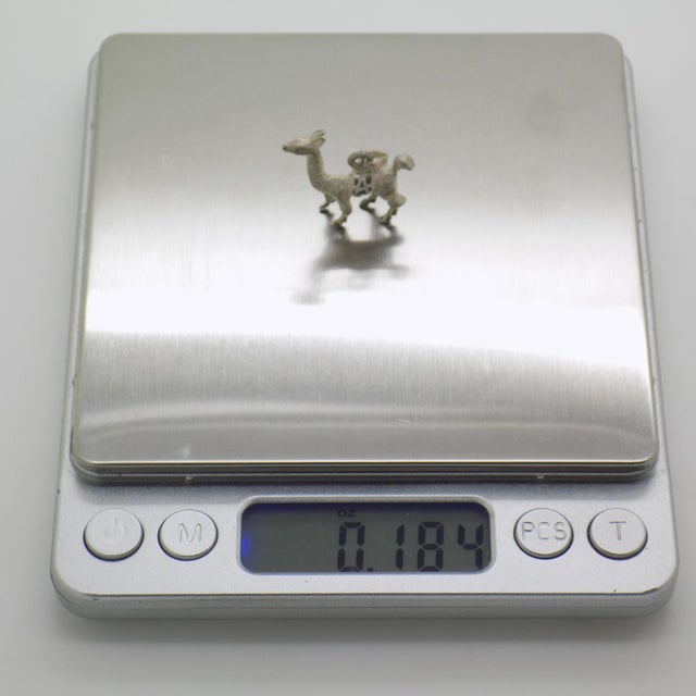 Metal Vintage Italian Handmade Genuine Sterling Silver 925 Llama Lama Charm Pendant For Sale - Image 7 of 8