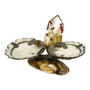 Vintage "Toledo" Shell Ashtray and Match Holder