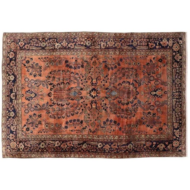 Antique Middle Eastern Hand-Knotted Sarough Rug For Sale - Image 10 of 10