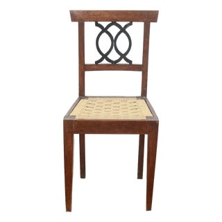 18th Century Style Chair with Raffia Seat For Sale