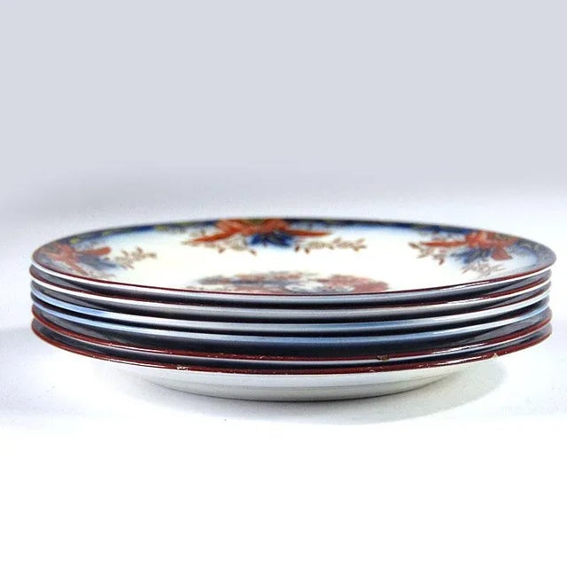 Antique Perian Dessert Plates from Petrus Regout, Set of 6 For Sale - Image 6 of 8