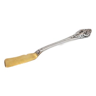 Silver Butter Knife with Gold Blade For Sale