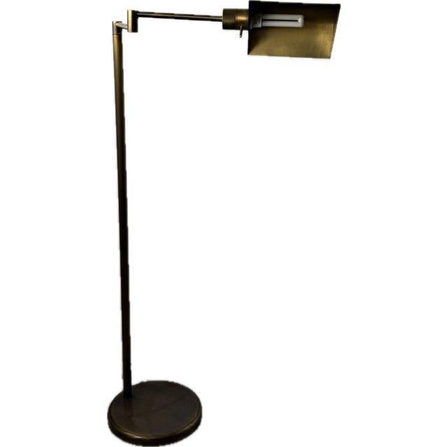 1980s Vintage Brass Pharmacy Swing Arm Floor Lamp by Koch & Lowy For Sale - Image 5 of 9