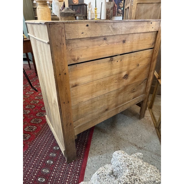 Antique French Bleached Oak Marble Top Chest C. 1890 For Sale - Image 11 of 16