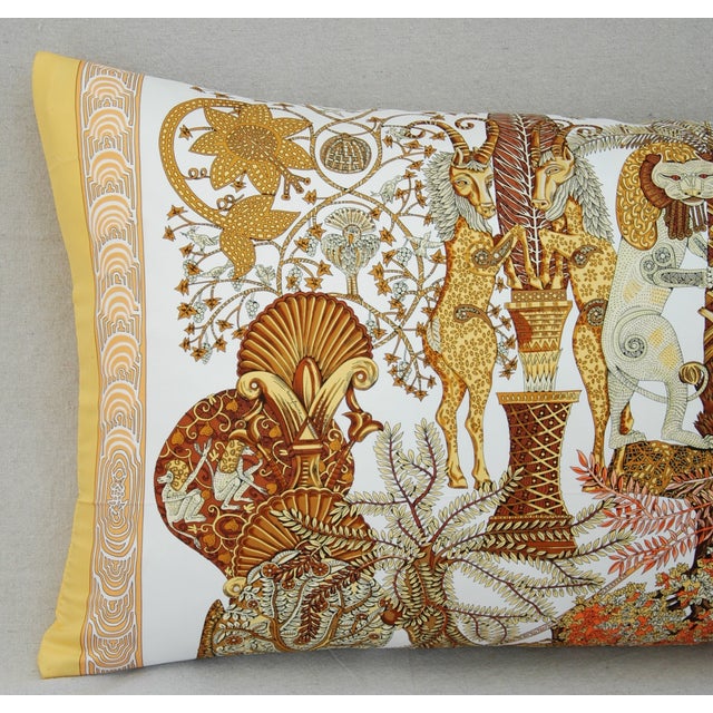 Designer Hermes Annie Faivre Silk Lumbar Pillow Chairish