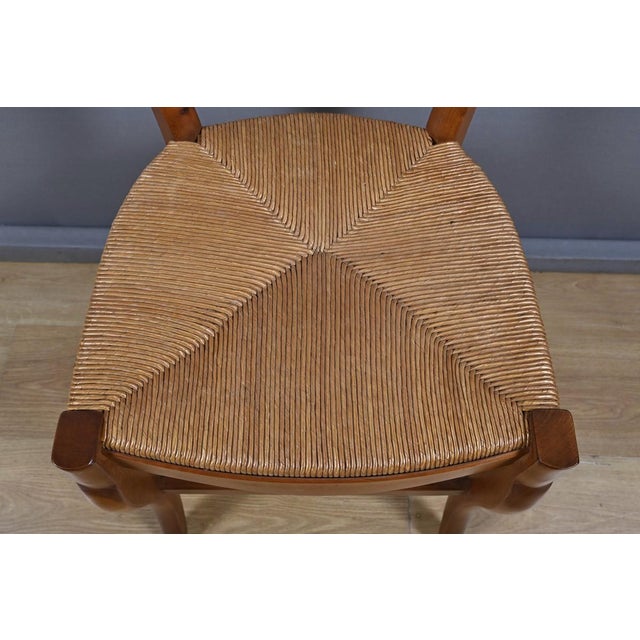 Vintage Cherrywood Straw Chairs, 1950s, Set of 6 For Sale - Image 12 of 18