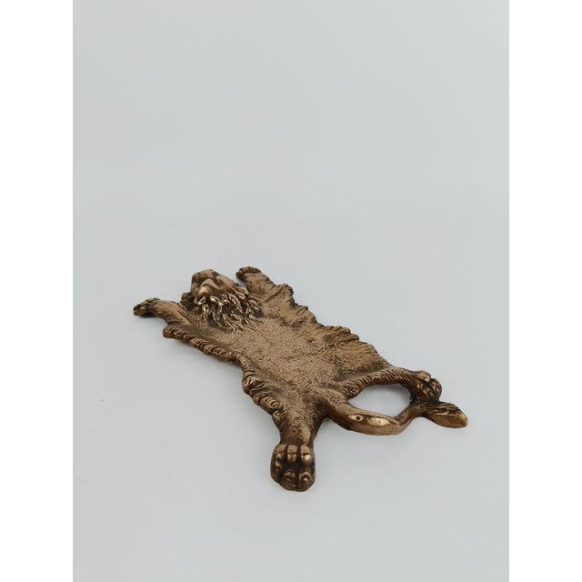 Vintage Brass Ashtray Depicting the Mythological Nemean Lion Skin, Italy, 1970s For Sale - Image 14 of 18