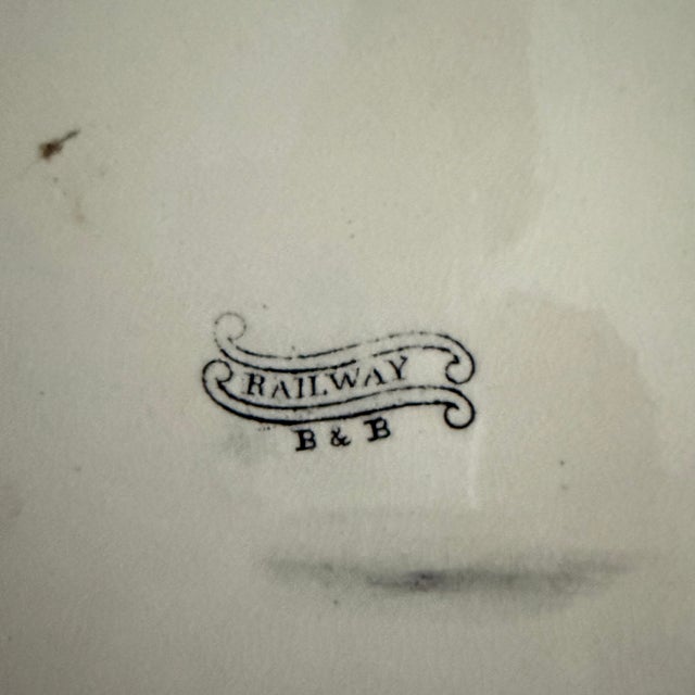 Figurative 1940's Railroad Transferware Platter For Sale - Image 3 of 9