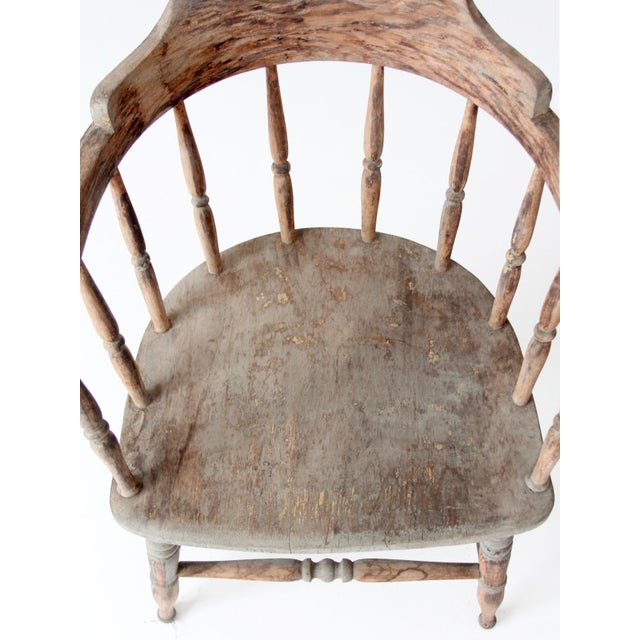 Antique Painted Captain's Chair For Sale - Image 6 of 15