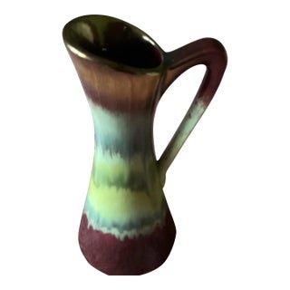 Mid Century Modern Scheurich Multi-Colored Pottery Pitcher Vase For Sale