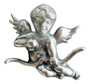 Vintage Sterling Silver Cupid Brooch/Pin